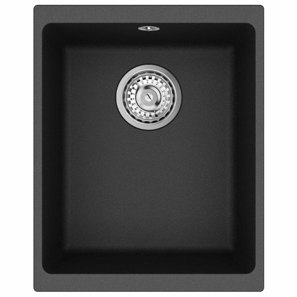 vidaXL Zlew Czarny 370 x 460 mm 80% Kwarc i 20% Żywica