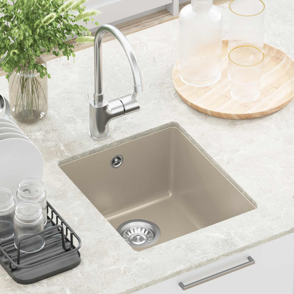 vidaXL Zlew Beżowy 370 x 460 mm 80% Kwarc i 20% Żywica
