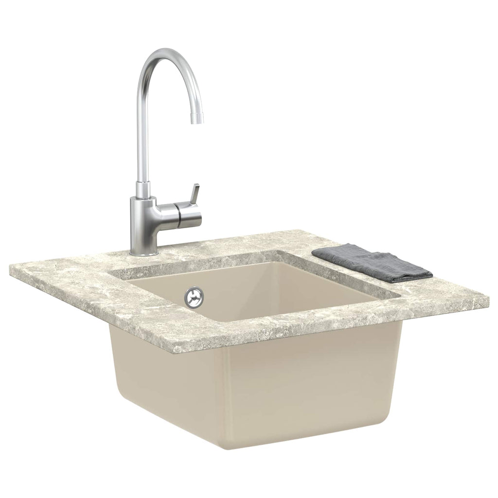 vidaXL Zlew Beżowy 370 x 460 mm 80% Kwarc i 20% Żywica