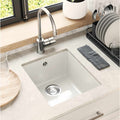 vidaXL Zlew Biały 370 x 460 mm 80% Kwarc i 20% Żywica