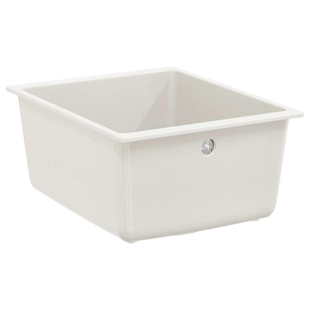 vidaXL Zlew Biały 370 x 460 mm 80% Kwarc i 20% Żywica