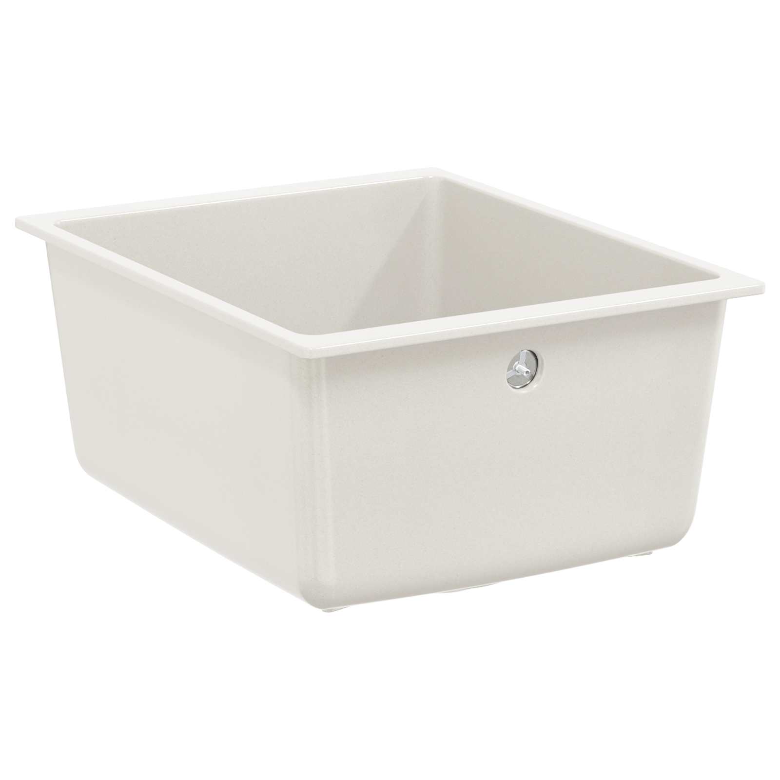 vidaXL Zlew Biały 370 x 460 mm 80% Kwarc i 20% Żywica
