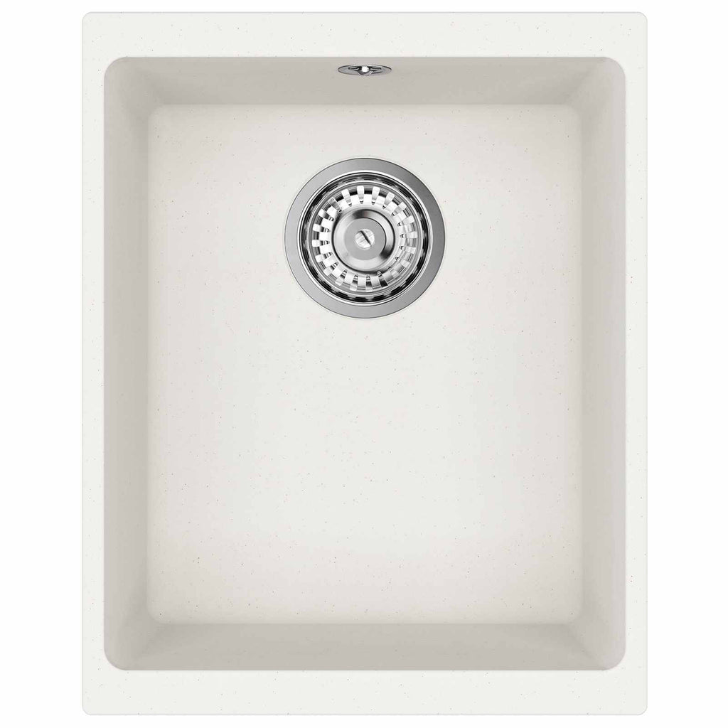 vidaXL Zlew Biały 370 x 460 mm 80% Kwarc i 20% Żywica