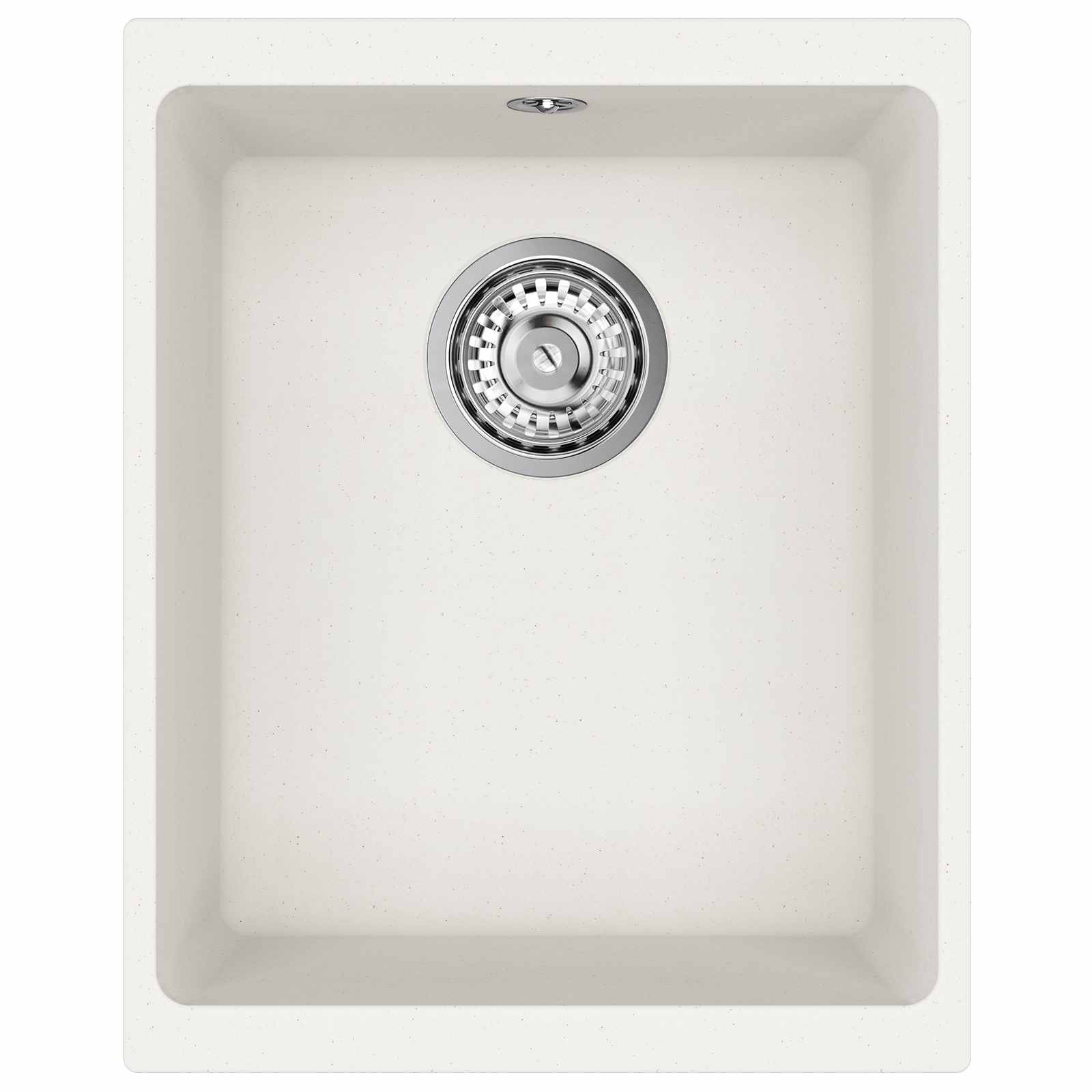 vidaXL Zlew Biały 370 x 460 mm 80% Kwarc i 20% Żywica