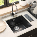 vidaXL Zlew Czarny 430 x 460 mm 80% Kwarc i 20% Żywica