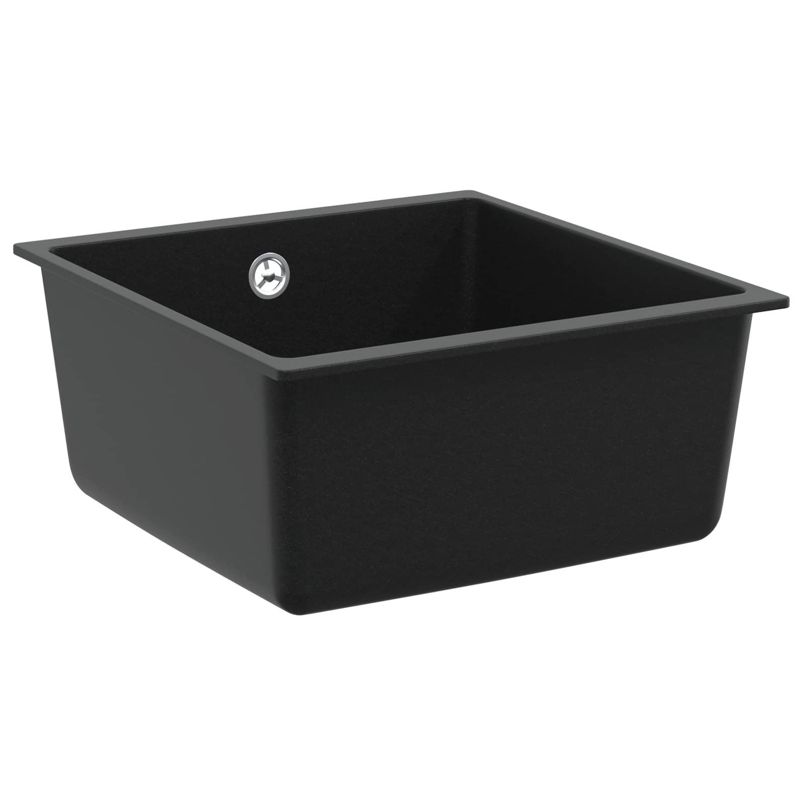 vidaXL Zlew Czarny 430 x 460 mm 80% Kwarc i 20% Żywica