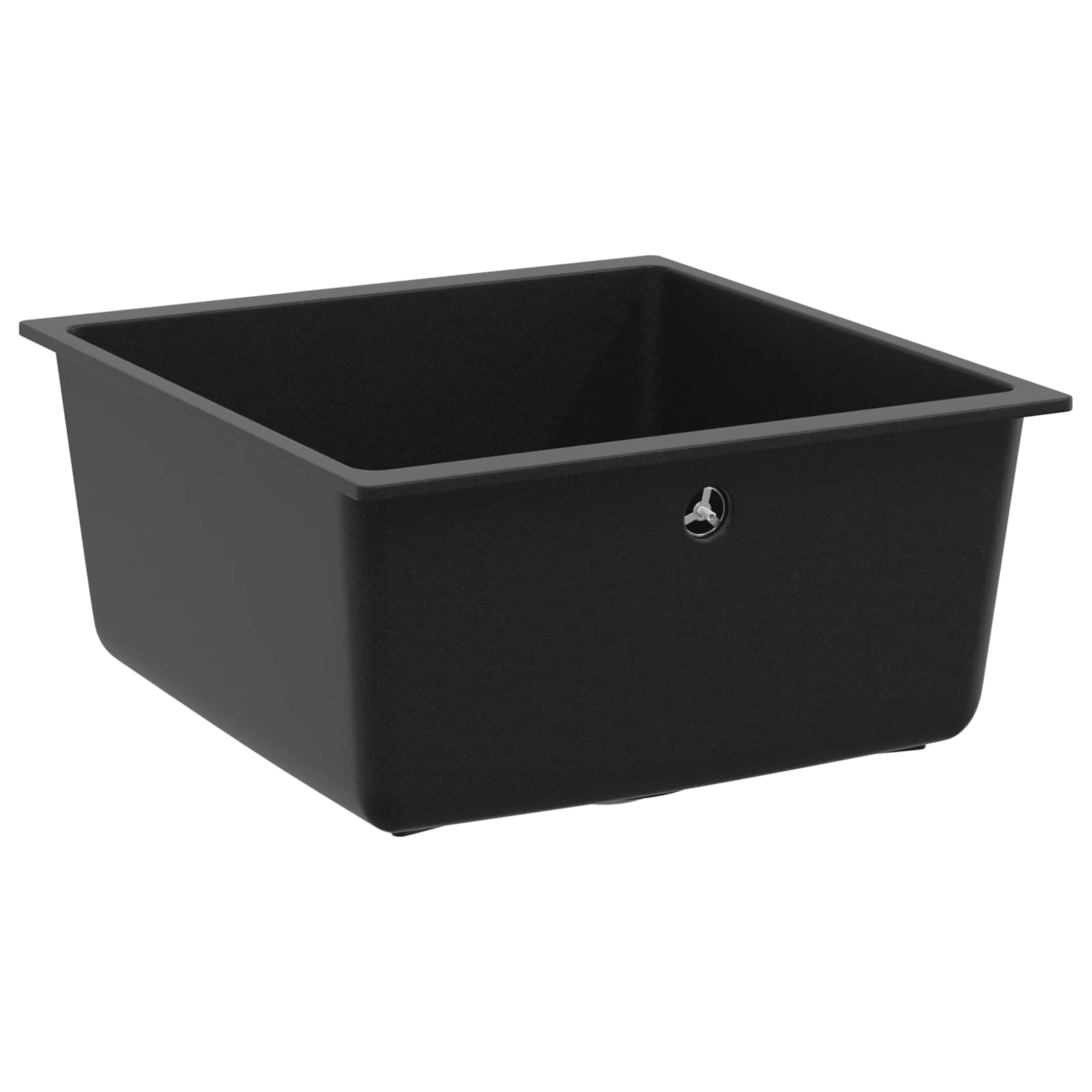 vidaXL Zlew Czarny 430 x 460 mm 80% Kwarc i 20% Żywica