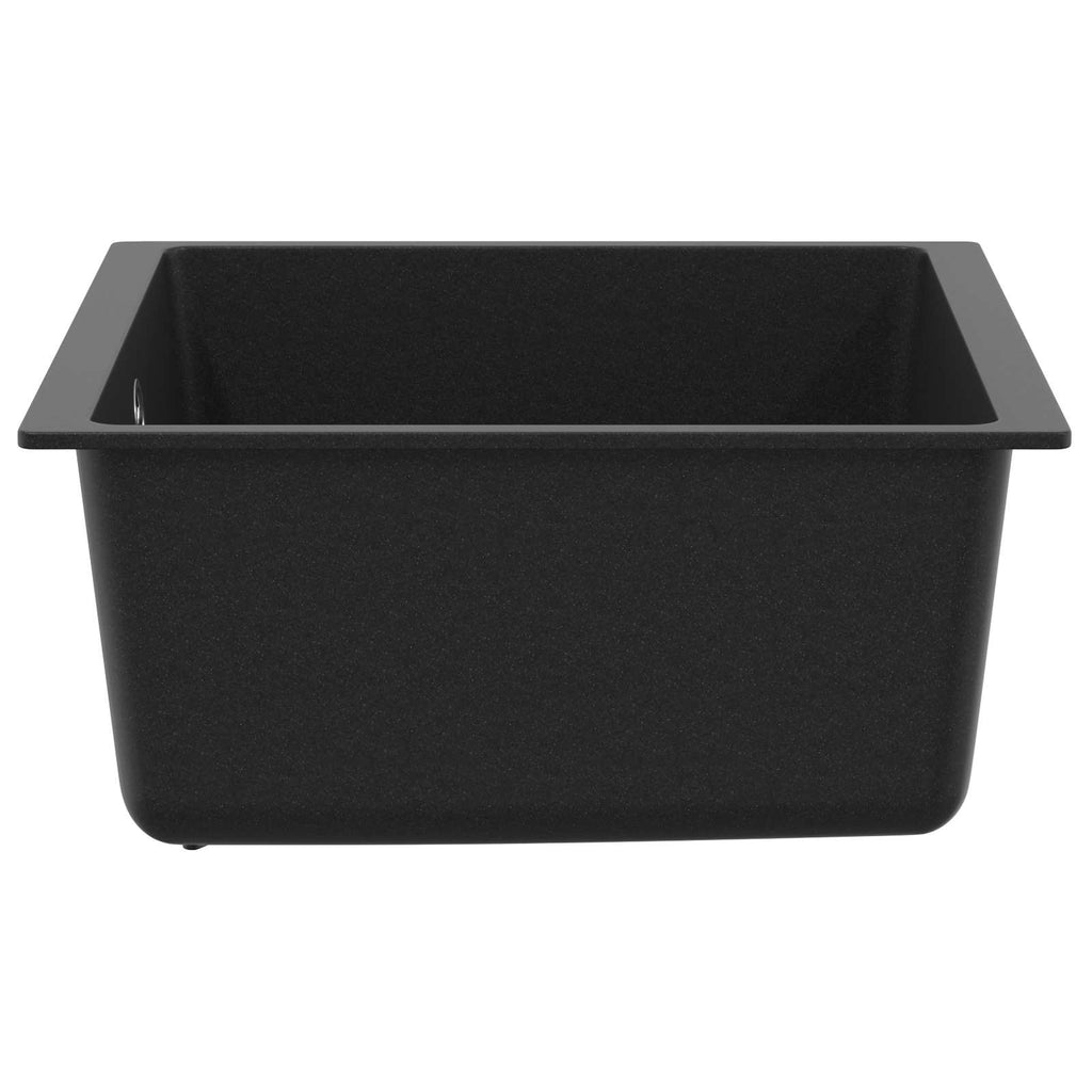 vidaXL Zlew Czarny 430 x 460 mm 80% Kwarc i 20% Żywica