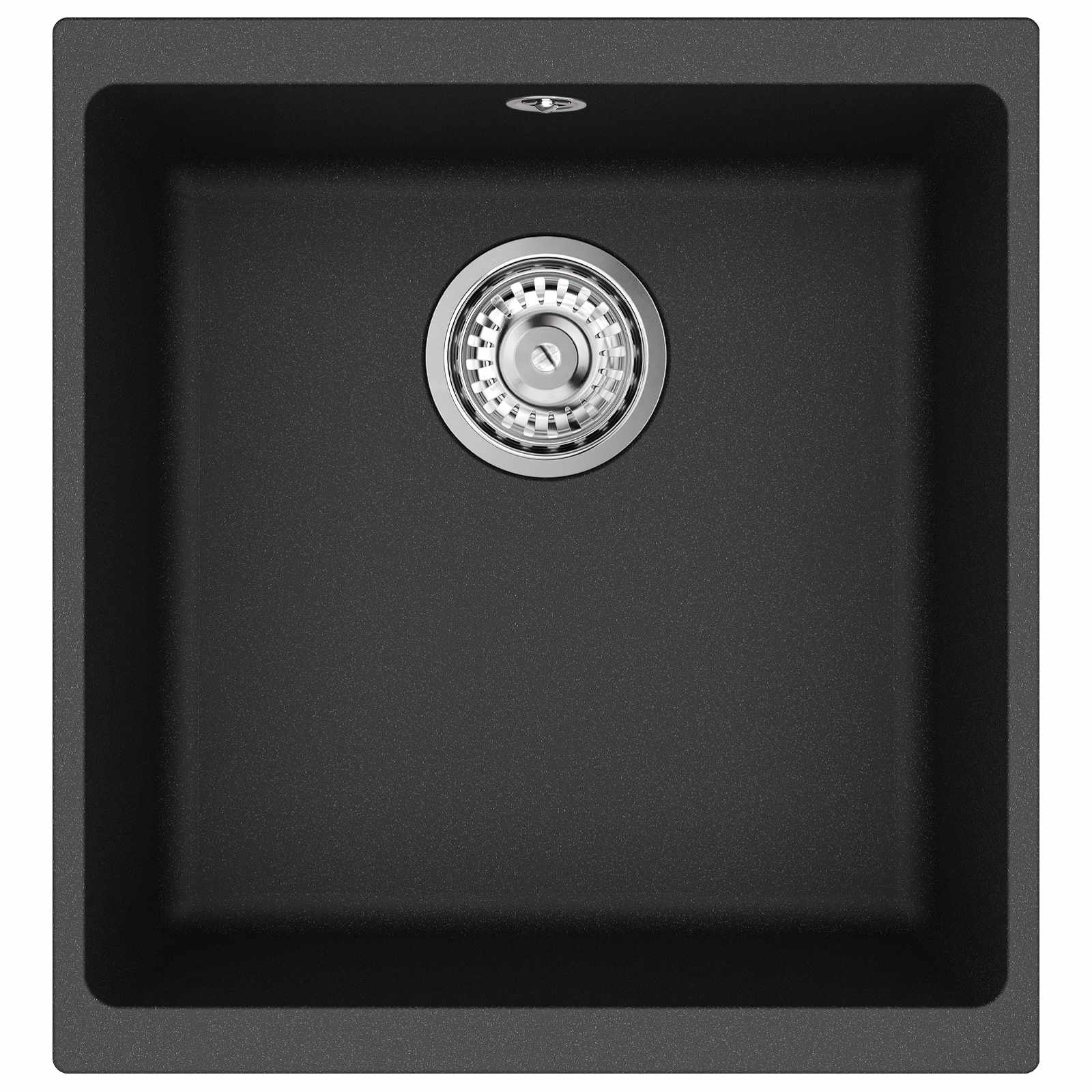 vidaXL Zlew Czarny 430 x 460 mm 80% Kwarc i 20% Żywica