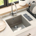 vidaXL Zlew Szary 430 x 460 mm 80% Kwarc i 20% Żywica