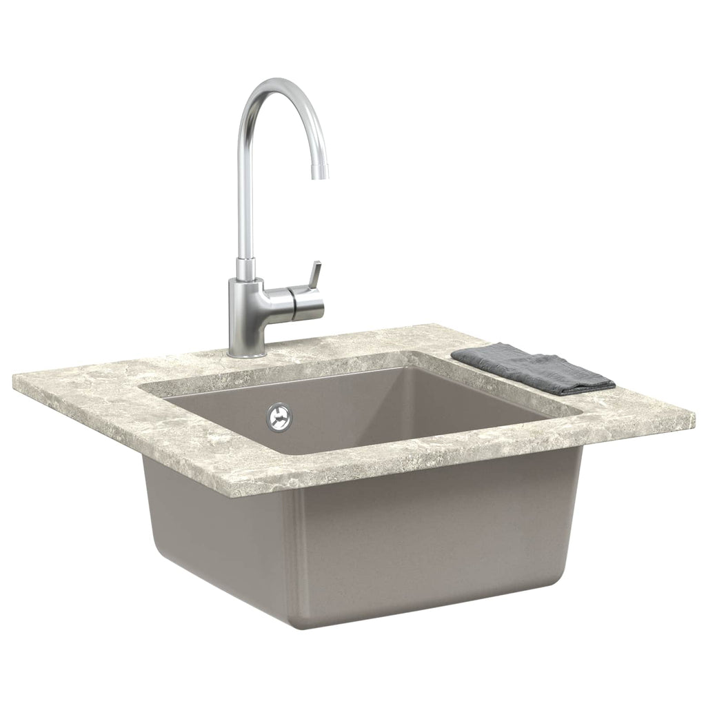 vidaXL Zlew Szary 430 x 460 mm 80% Kwarc i 20% Żywica