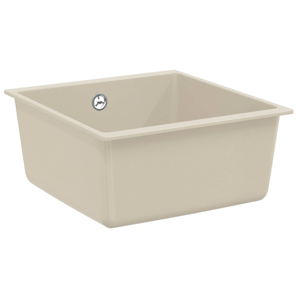 vidaXL Zlew Beżowy 430 x 460 mm 80% Kwarc i 20% Żywica
