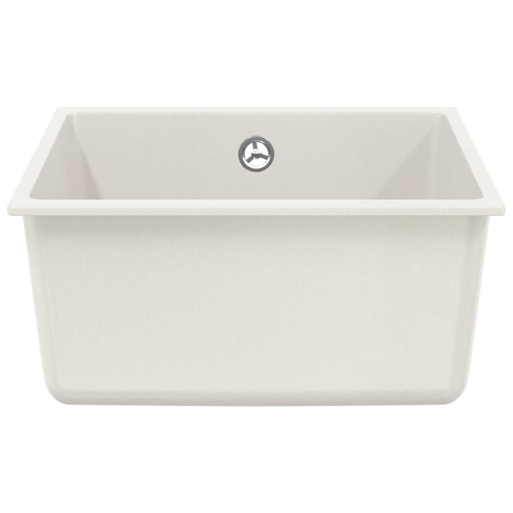 vidaXL Zlew Biały 430 x 460 mm 80% Kwarc i 20% Żywica