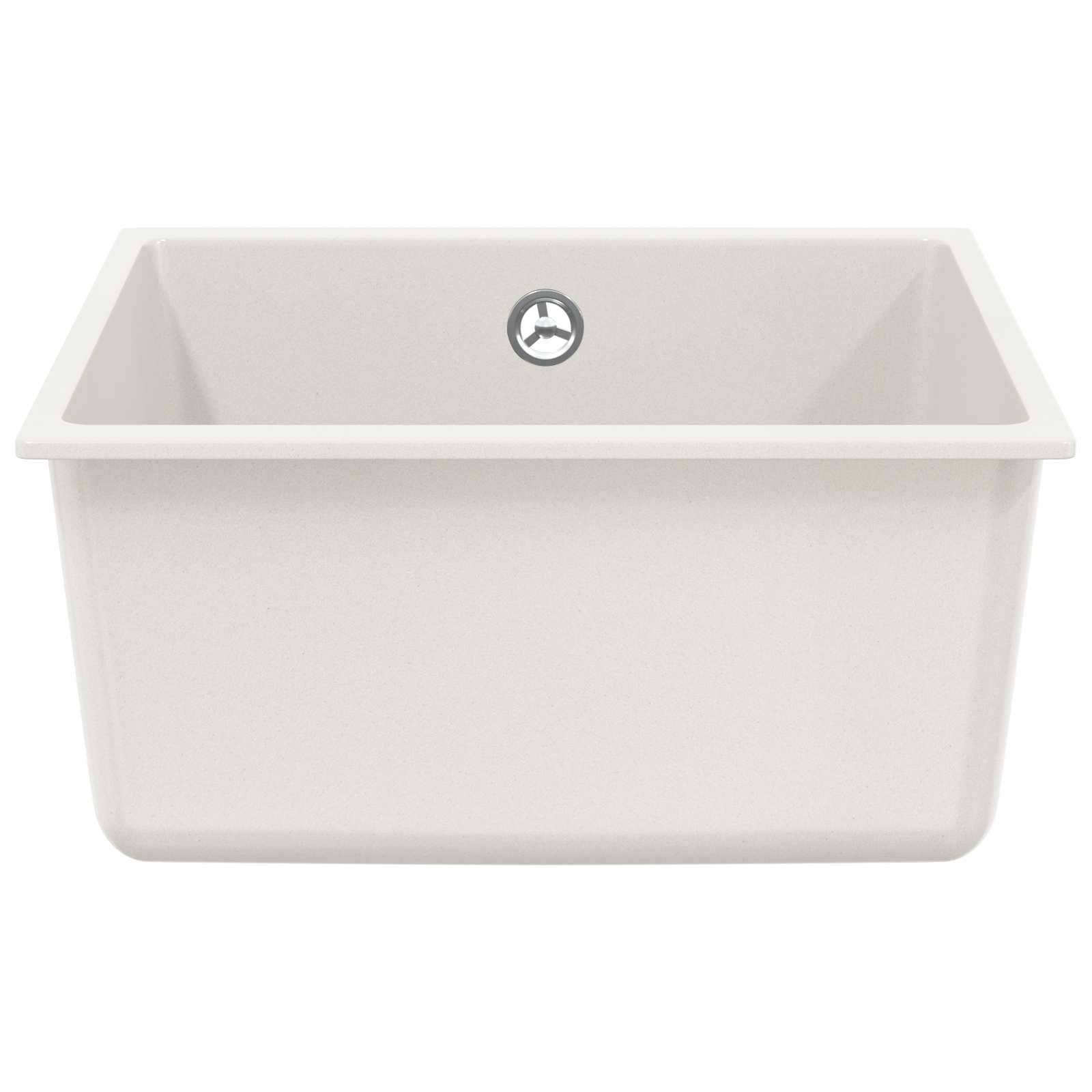 vidaXL Zlew Biały 430 x 460 mm 80% Kwarc i 20% Żywica