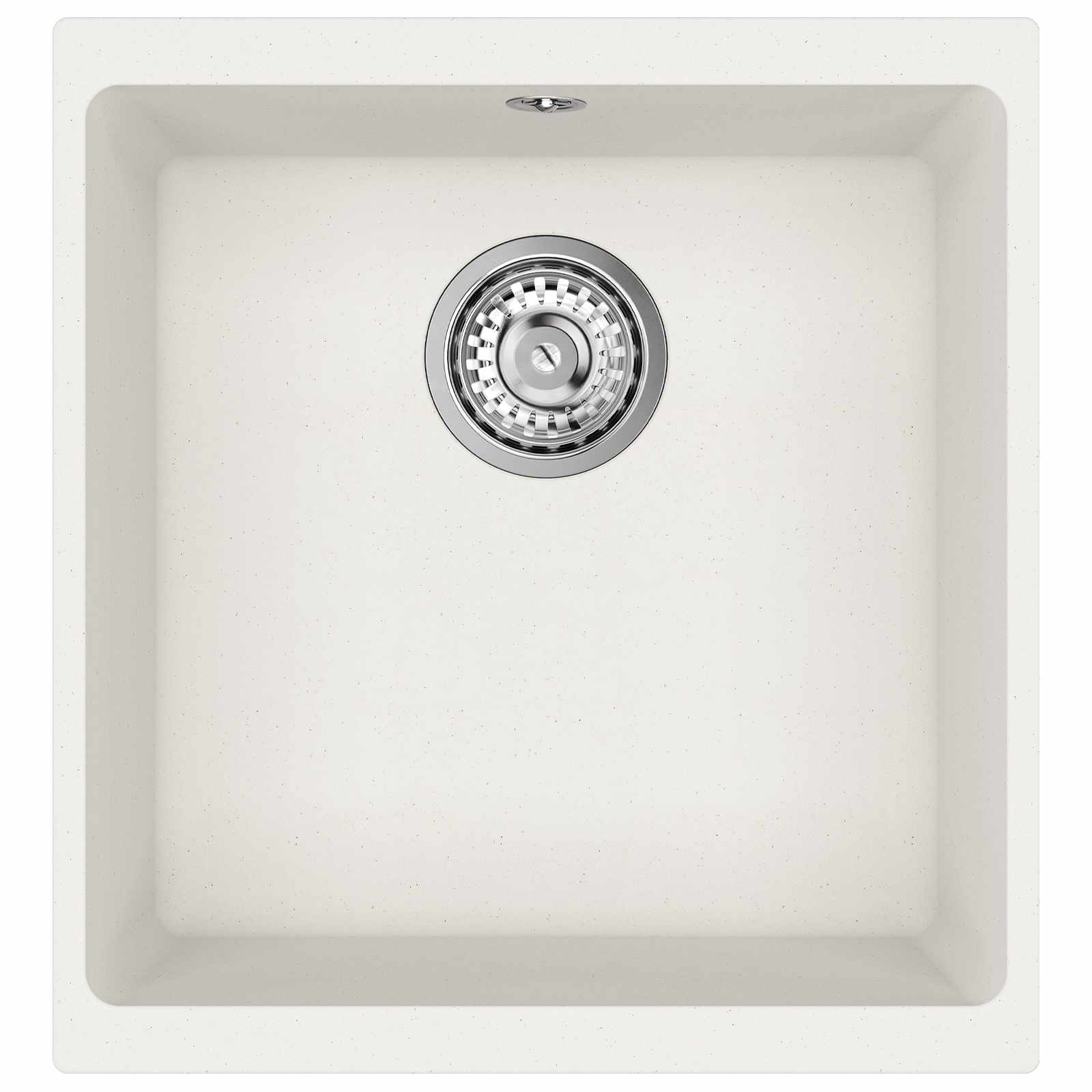 vidaXL Zlew Biały 430 x 460 mm 80% Kwarc i 20% Żywica