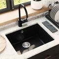vidaXL Zlew Czarny 530 x 460 mm 80% Kwarc i 20% Żywica