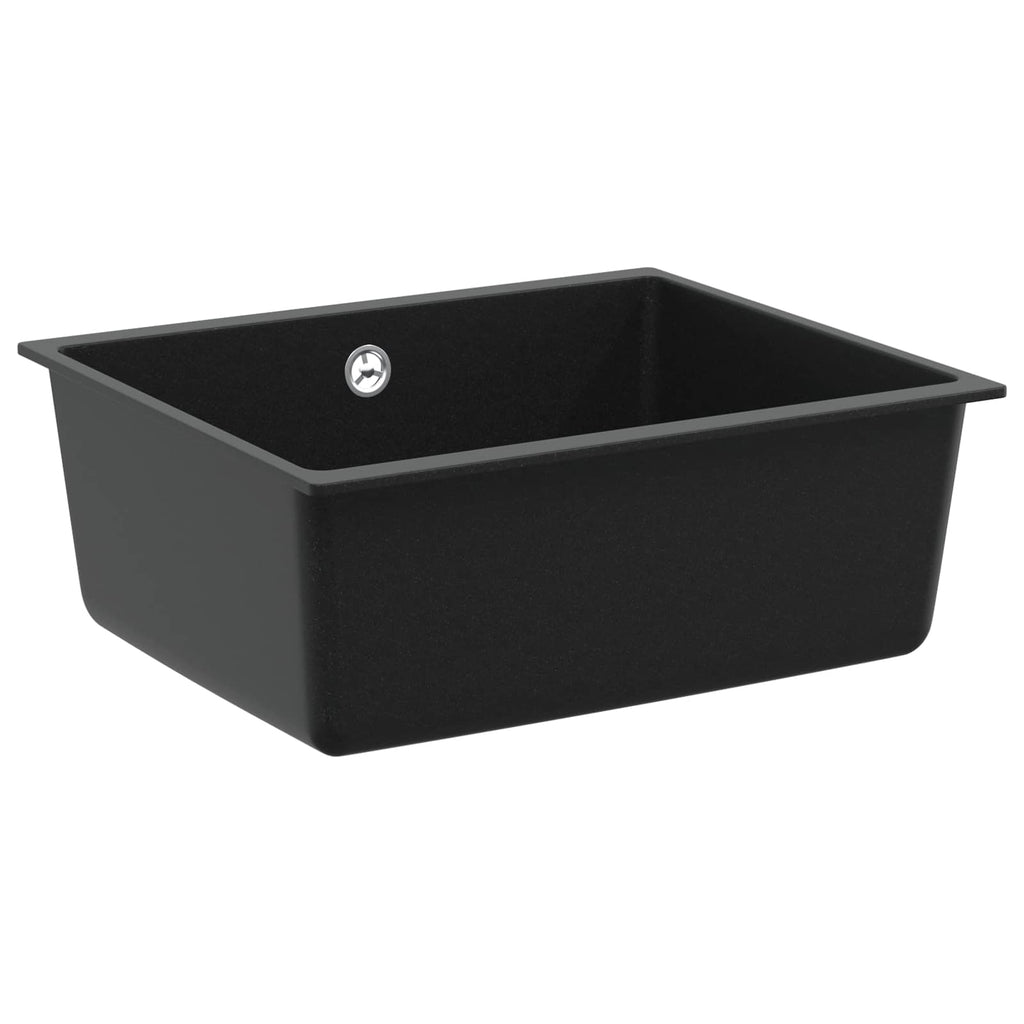 vidaXL Zlew Czarny 530 x 460 mm 80% Kwarc i 20% Żywica