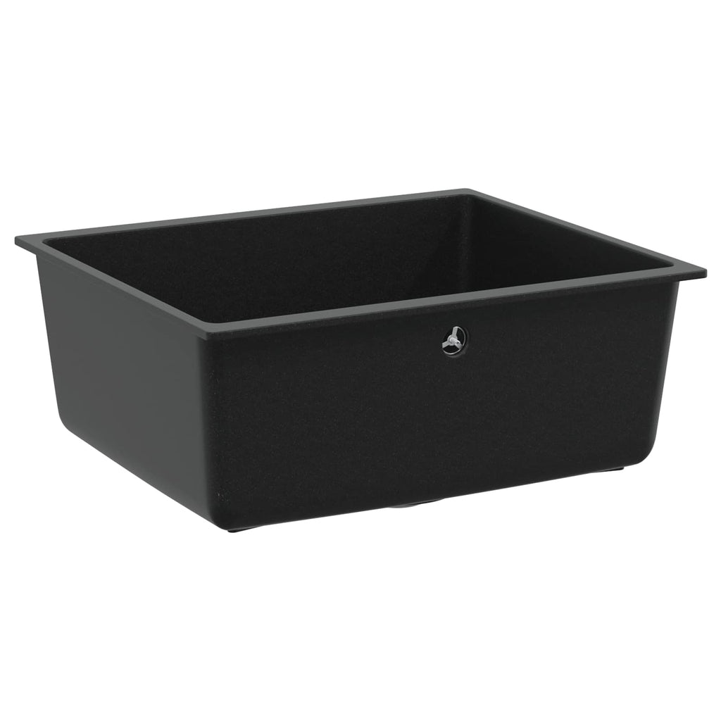 vidaXL Zlew Czarny 530 x 460 mm 80% Kwarc i 20% Żywica
