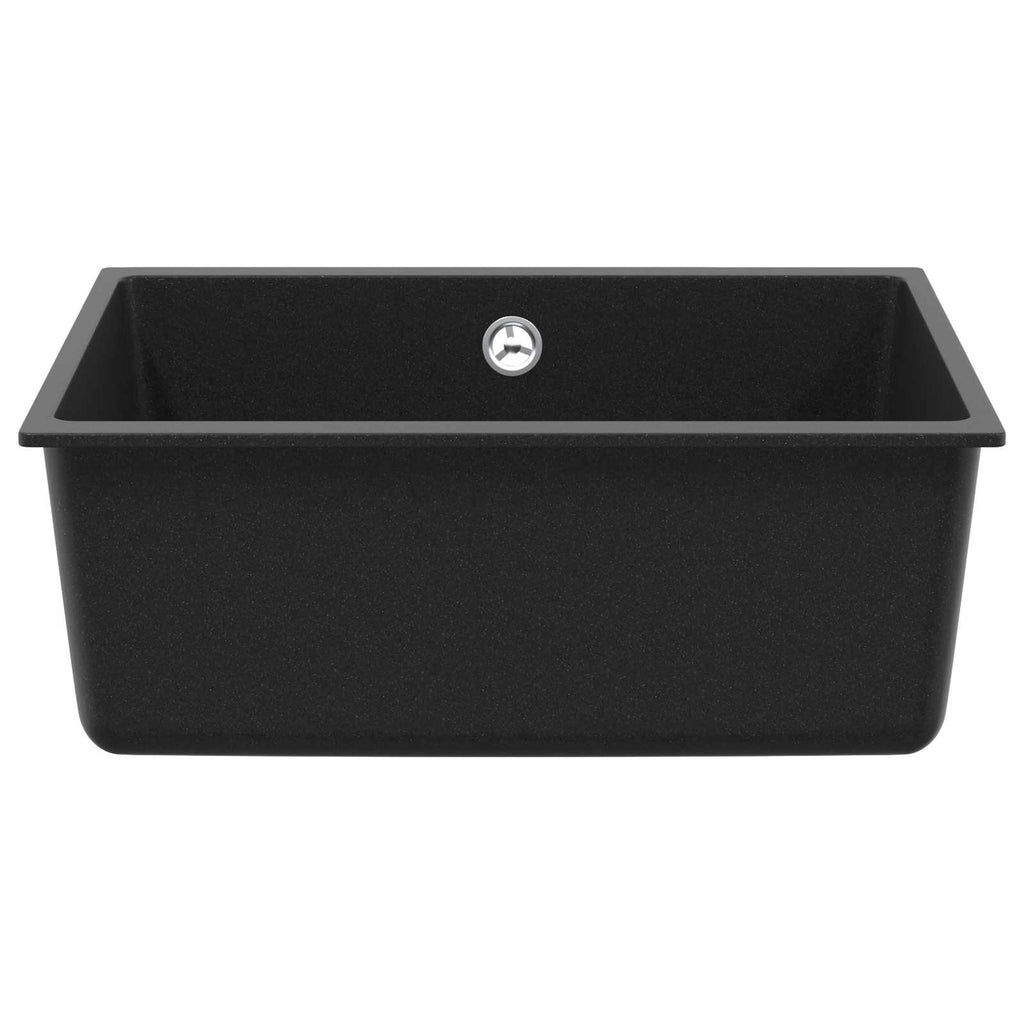 vidaXL Zlew Czarny 530 x 460 mm 80% Kwarc i 20% Żywica