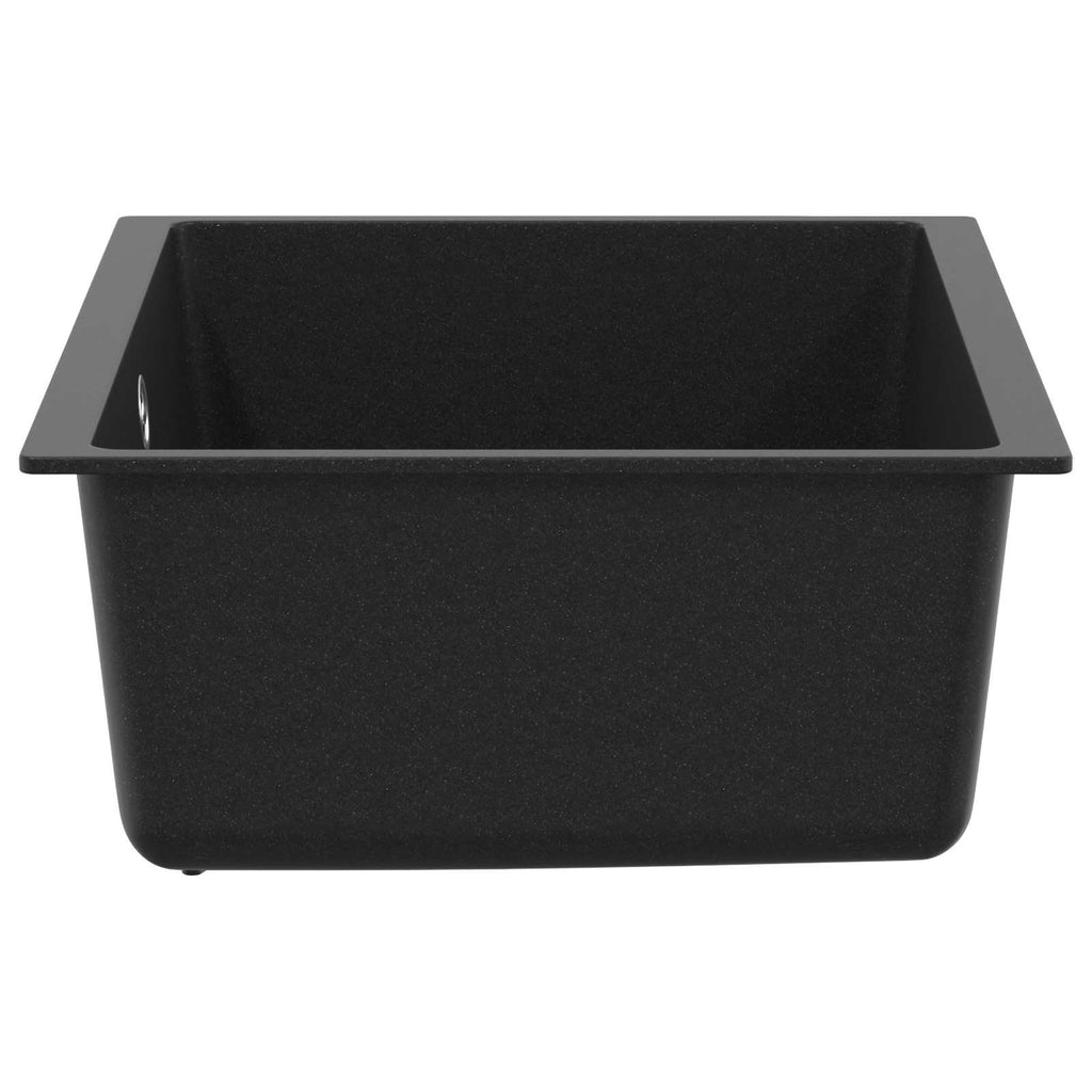 vidaXL Zlew Czarny 530 x 460 mm 80% Kwarc i 20% Żywica