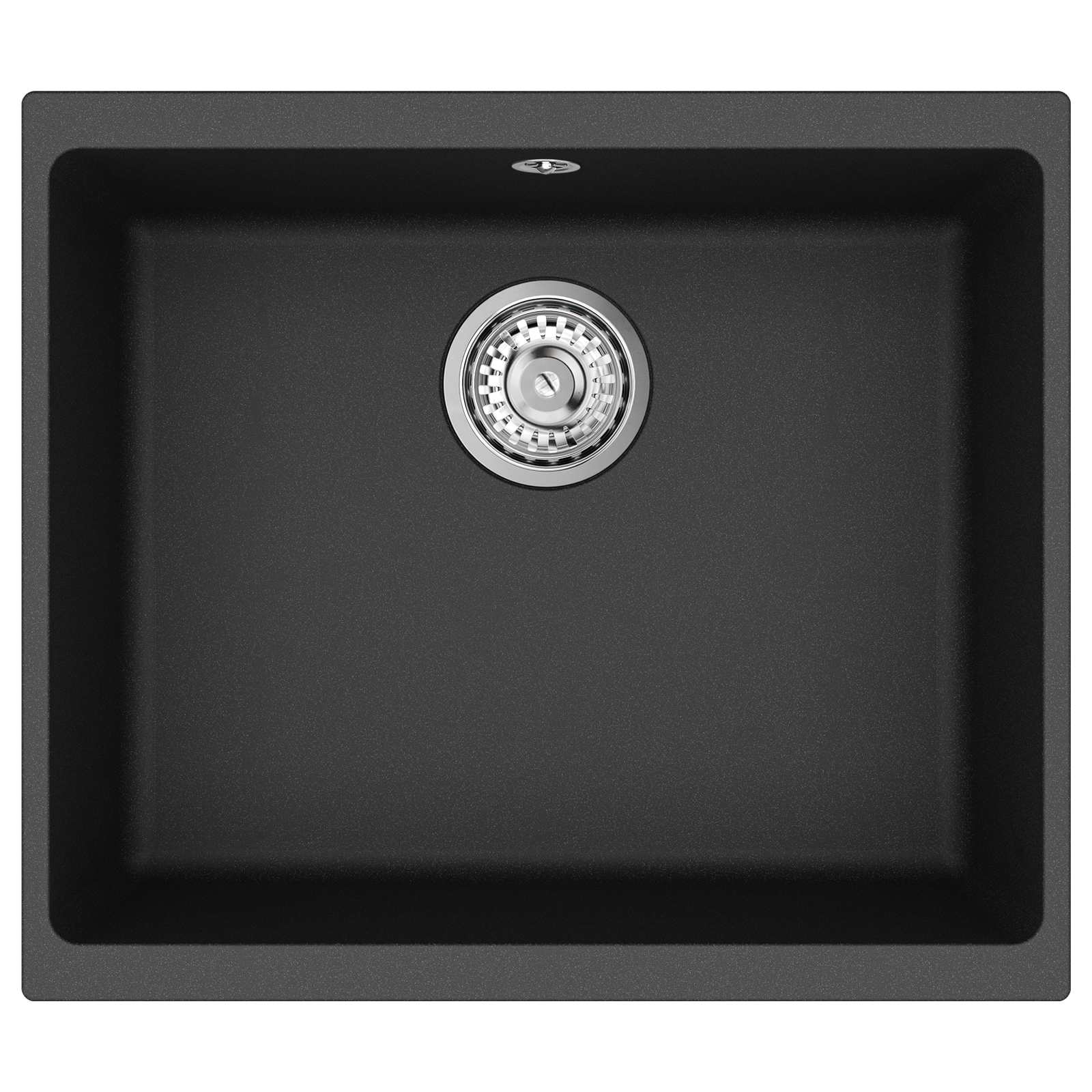 vidaXL Zlew Czarny 530 x 460 mm 80% Kwarc i 20% Żywica