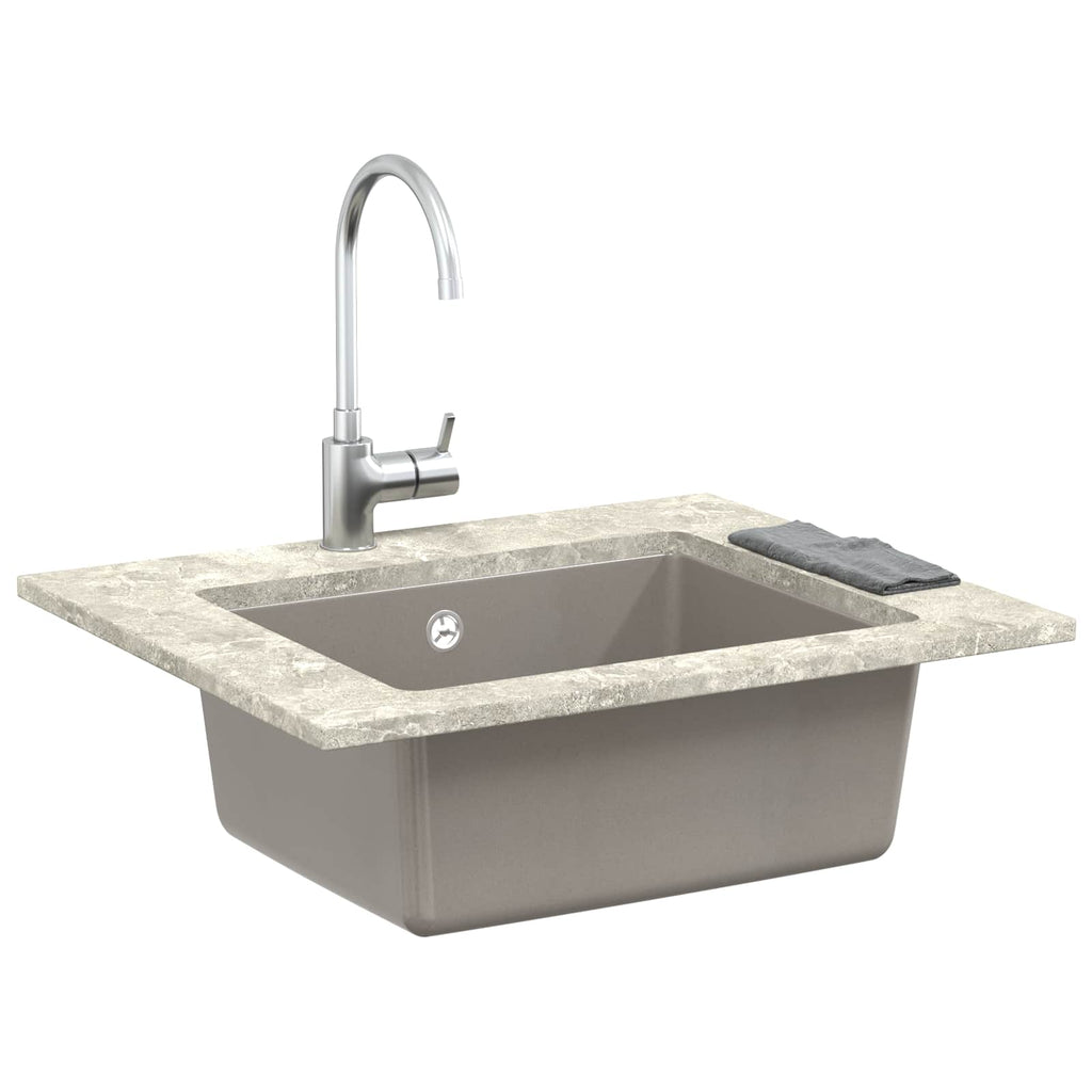 vidaXL Zlew Szary 530 x 460 mm 80% Kwarc i 20% Żywica