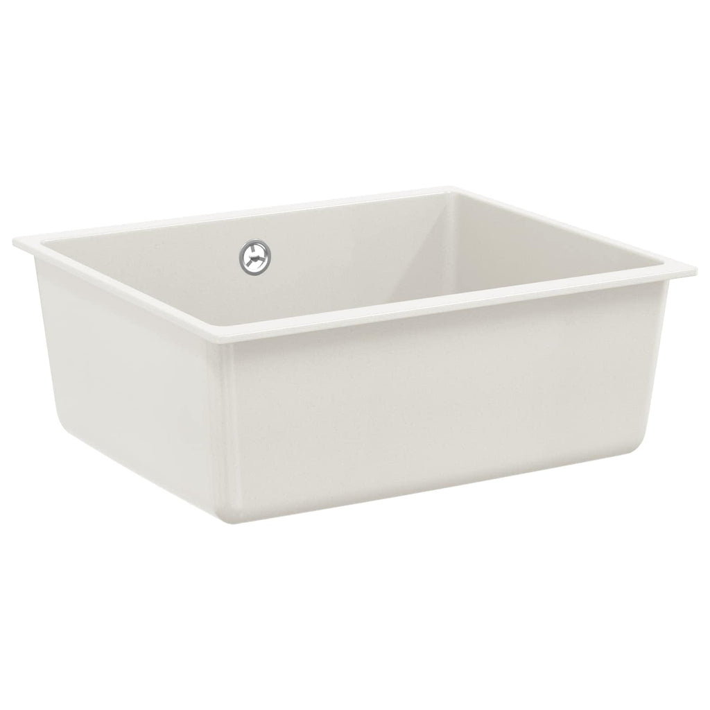 vidaXL Zlew Biały 530 x 460 mm 80% Kwarc i 20% Żywica