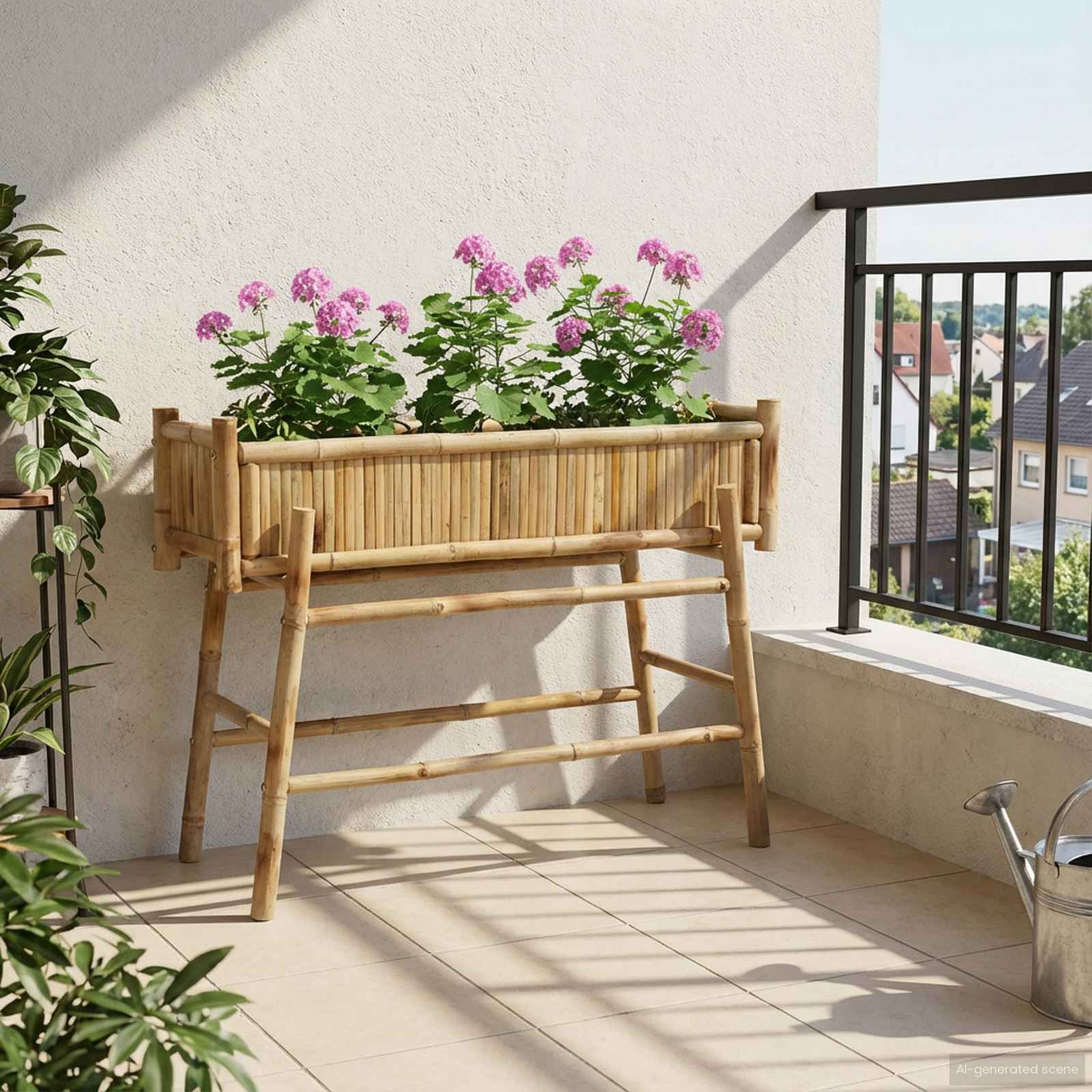 vidaXL Doniczka ogrodowa z uchwytem Naturalny 100 x 38 x 74 cm Bambus