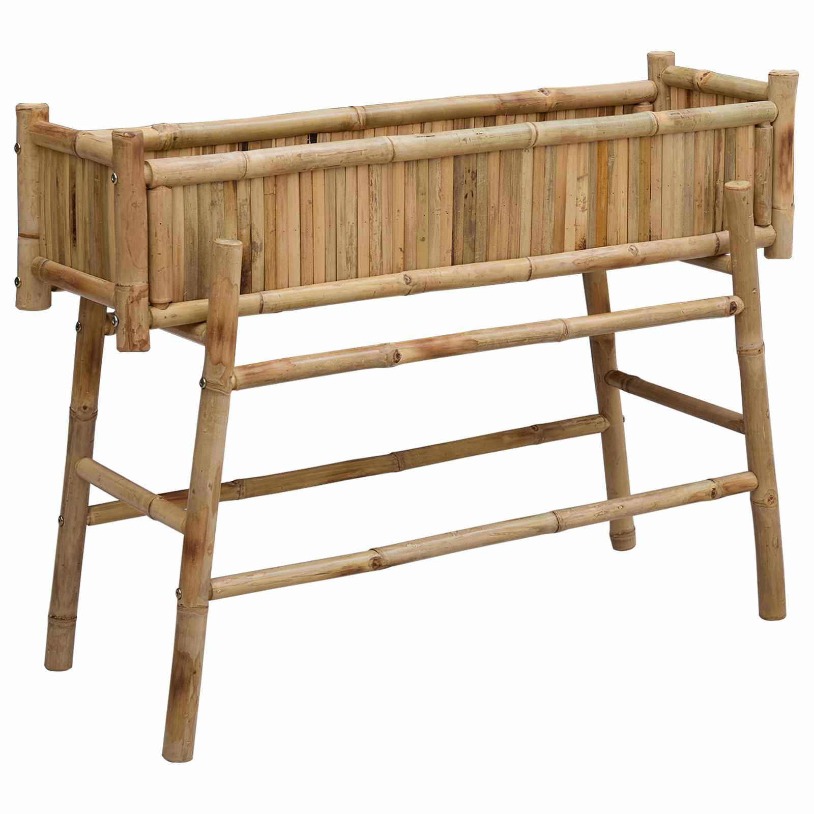 vidaXL Doniczka ogrodowa z uchwytem Naturalny 100 x 38 x 74 cm Bambus