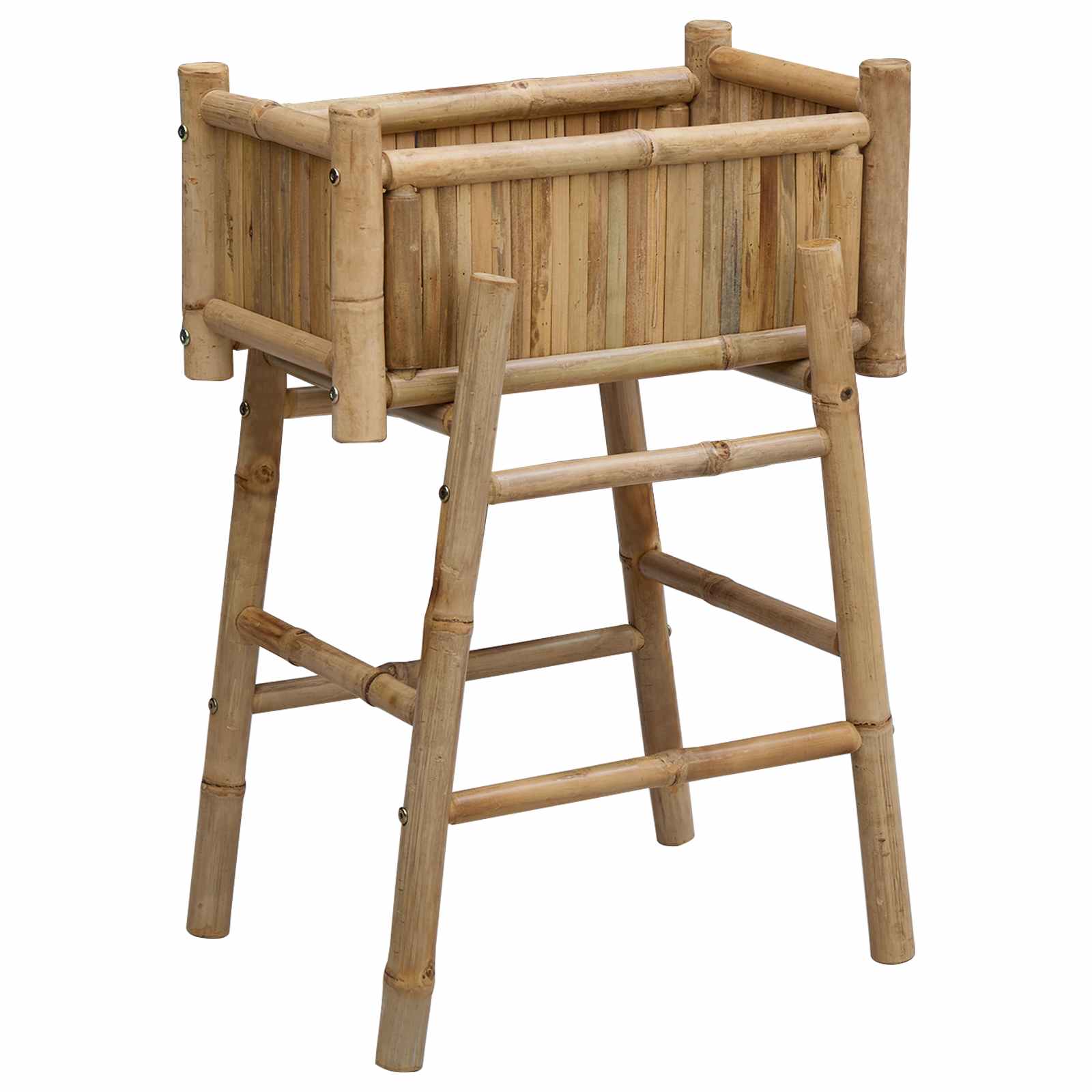vidaXL Doniczka ogrodowa z uchwytem Naturalny 50 x 38 x 74 cm Bambus