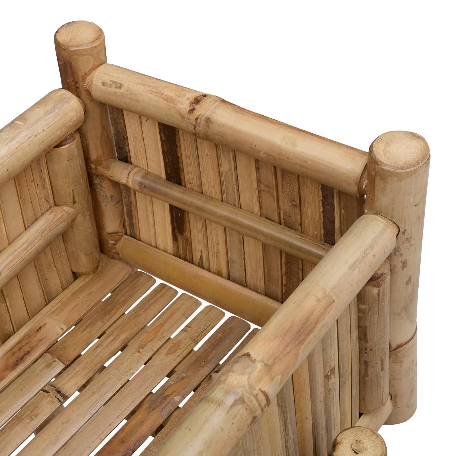 vidaXL Doniczka ogrodowa z uchwytem Naturalny 50 x 38 x 114 cm Bambus