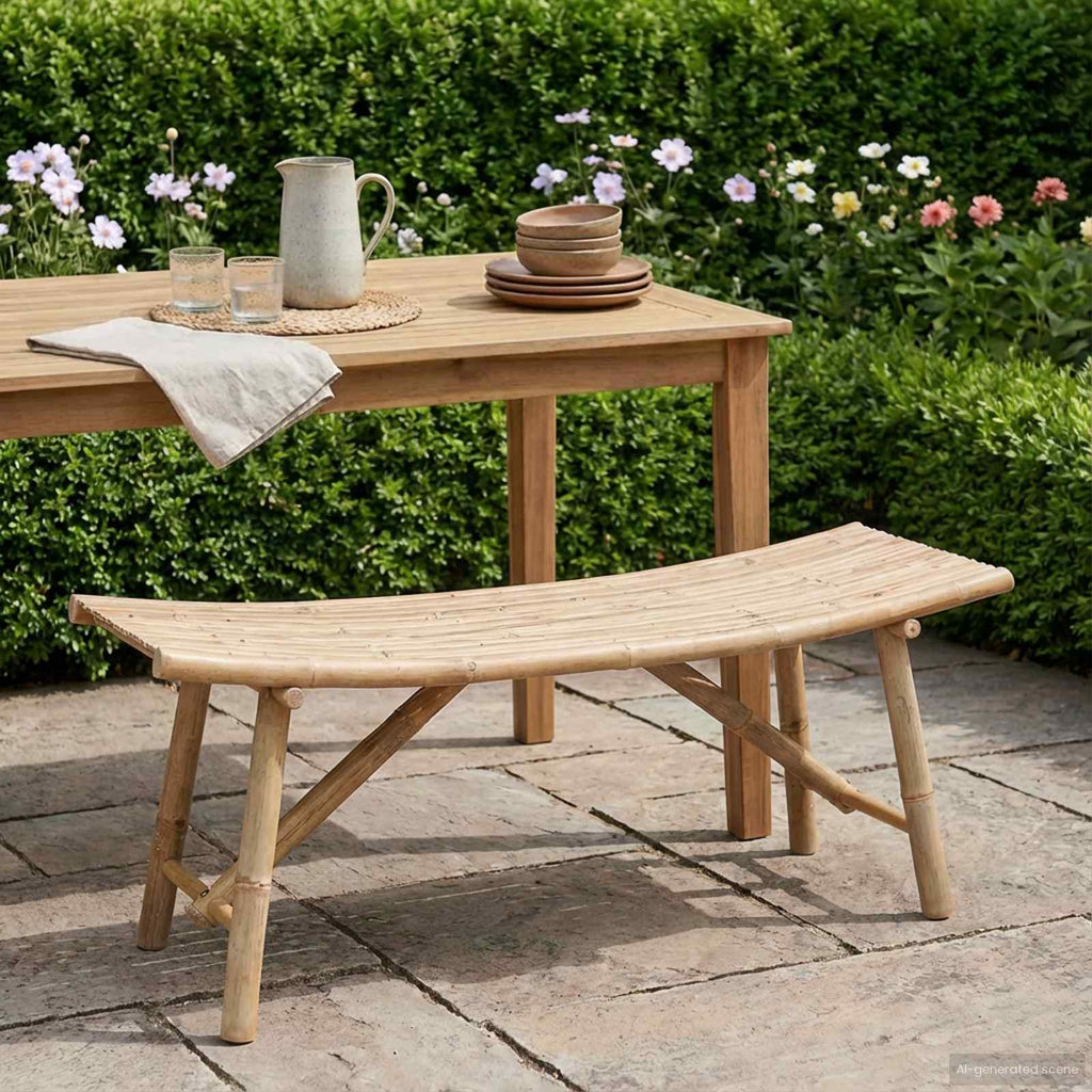 vidaXL Ławka ogrodowa Naturalny 110 x 45 x 50 cm Bambus