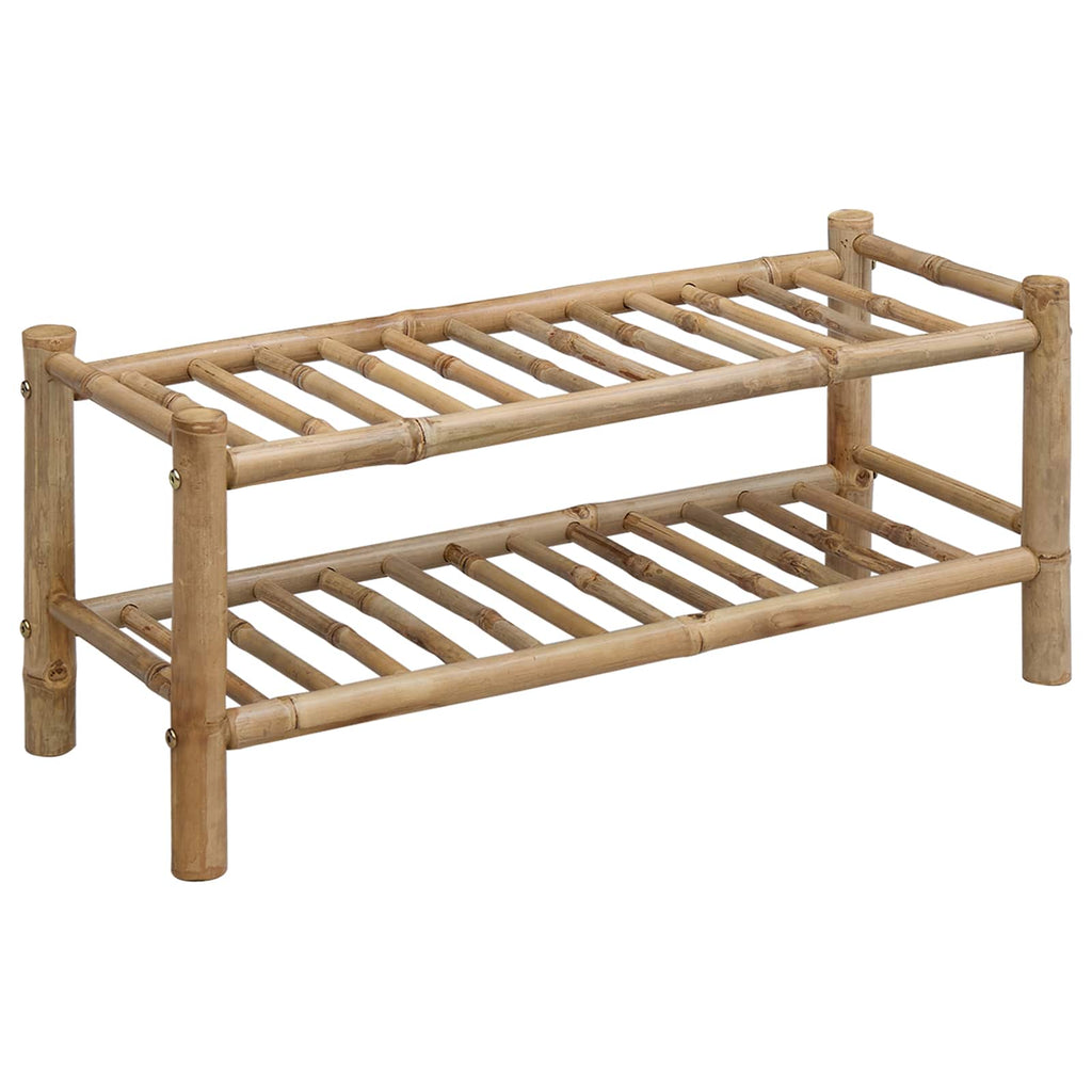 vidaXL Stojak na buty z półką Naturalny 68 x 28 x 30 cm Bambus