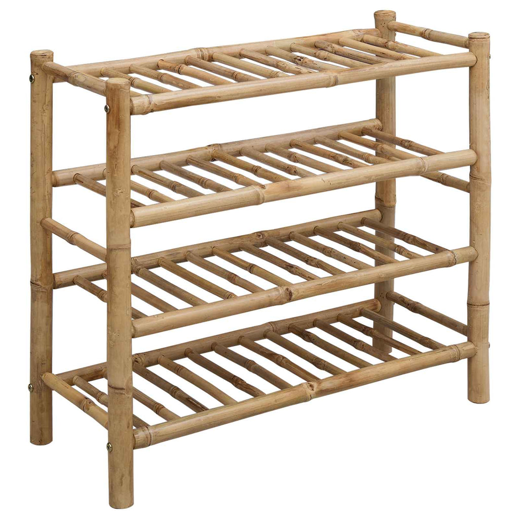vidaXL Stojak na buty z półką Naturalny 68 x 28 x 63 cm Bambus