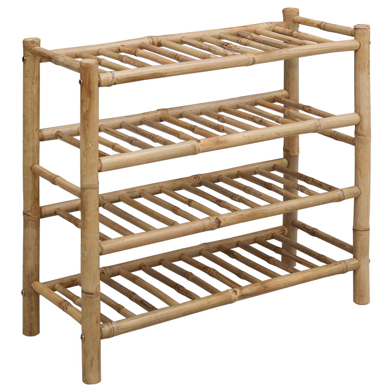 vidaXL Stojak na buty z półką Naturalny 68 x 28 x 63 cm Bambus