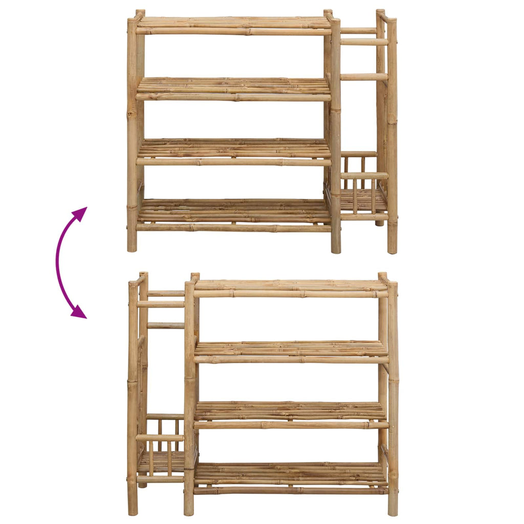 vidaXL Stojak na buty z półką Naturalny 88 x 27 x 80 cm Bambus