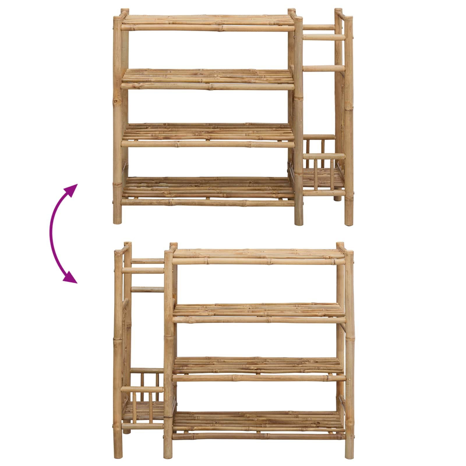 vidaXL Stojak na buty z półką Naturalny 88 x 27 x 80 cm Bambus