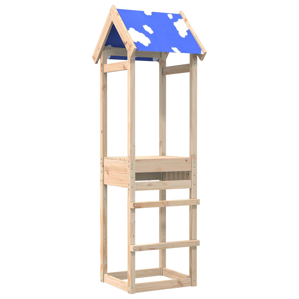 vidaXL Wieża zabaw Brązowy 52,5 x 46,5 x 195 cm Lite drewno sosnowe