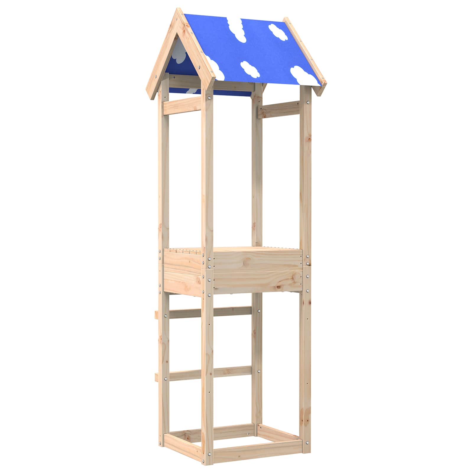 vidaXL Wieża zabaw Brązowy 52,5 x 46,5 x 195 cm Lite drewno sosnowe