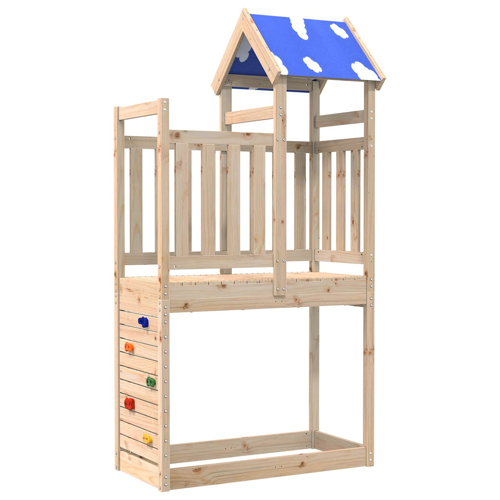 vidaXL Wieża zabaw Brązowy 110.5 x 52.5 x 215 cm Lite drewno sosnowe