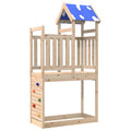 vidaXL Wieża zabaw Brązowy 110.5 x 52.5 x 215 cm Lite drewno sosnowe