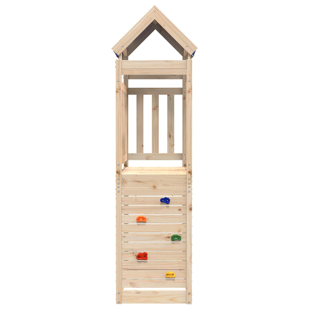 vidaXL Wieża zabaw Brązowy 110.5 x 52.5 x 215 cm Lite drewno sosnowe
