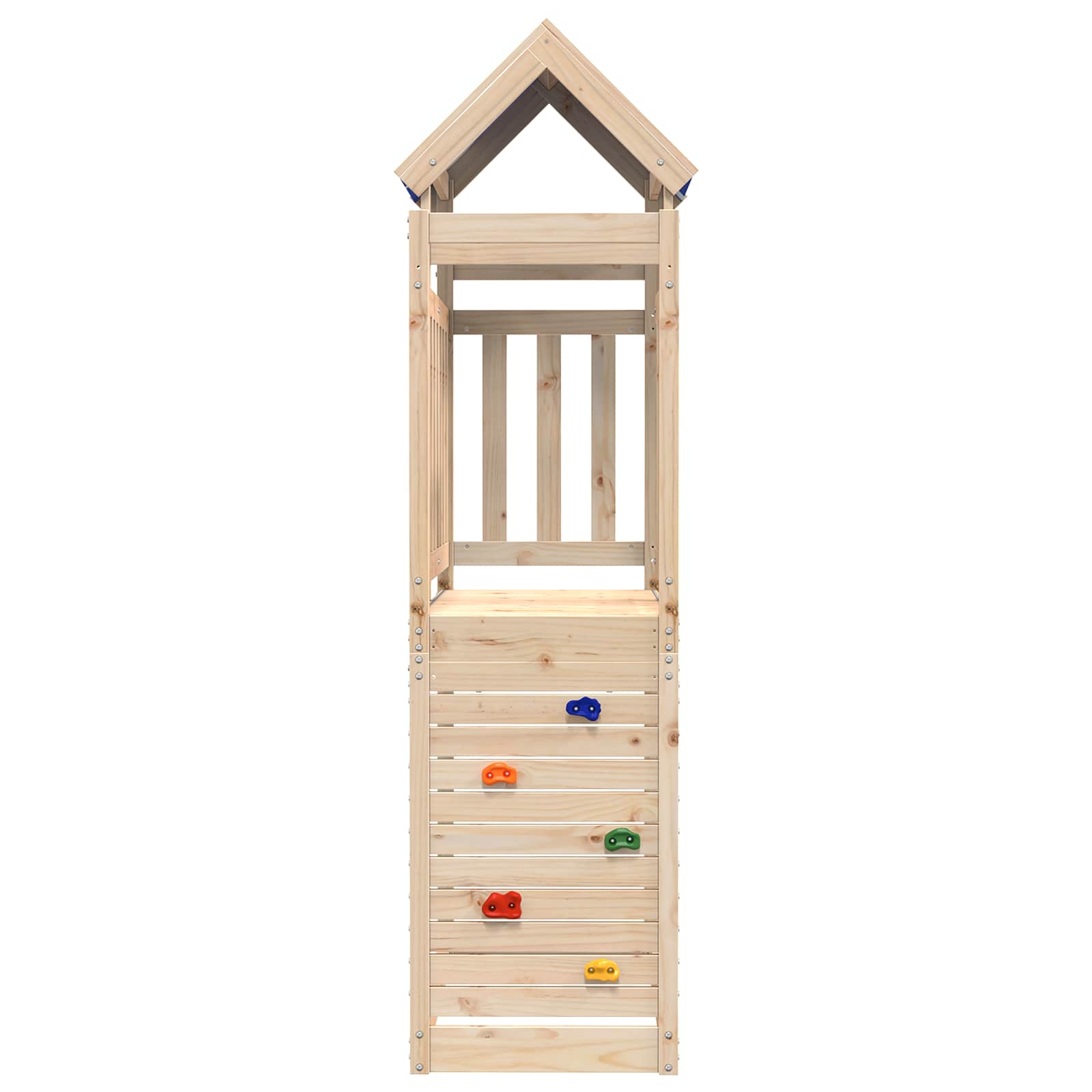vidaXL Wieża zabaw Brązowy 110.5 x 52.5 x 215 cm Lite drewno sosnowe