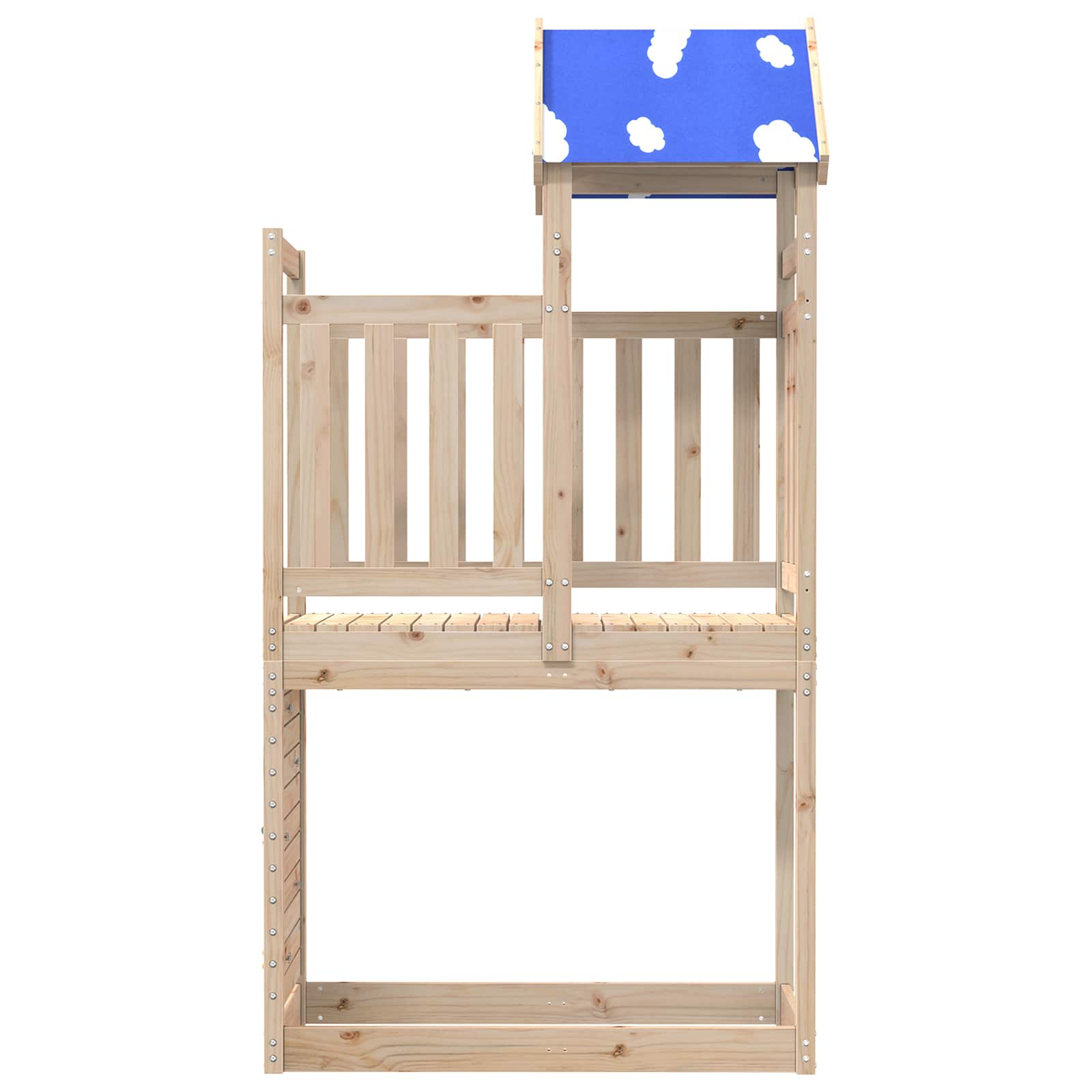 vidaXL Wieża zabaw Brązowy 110.5 x 52.5 x 215 cm Lite drewno sosnowe