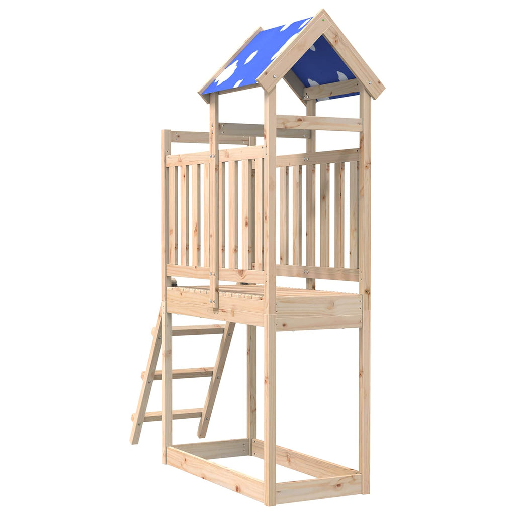 vidaXL Wieża zabaw Brązowy 52,5 x 110,5 x 215 cm Lite drewno sosnowe