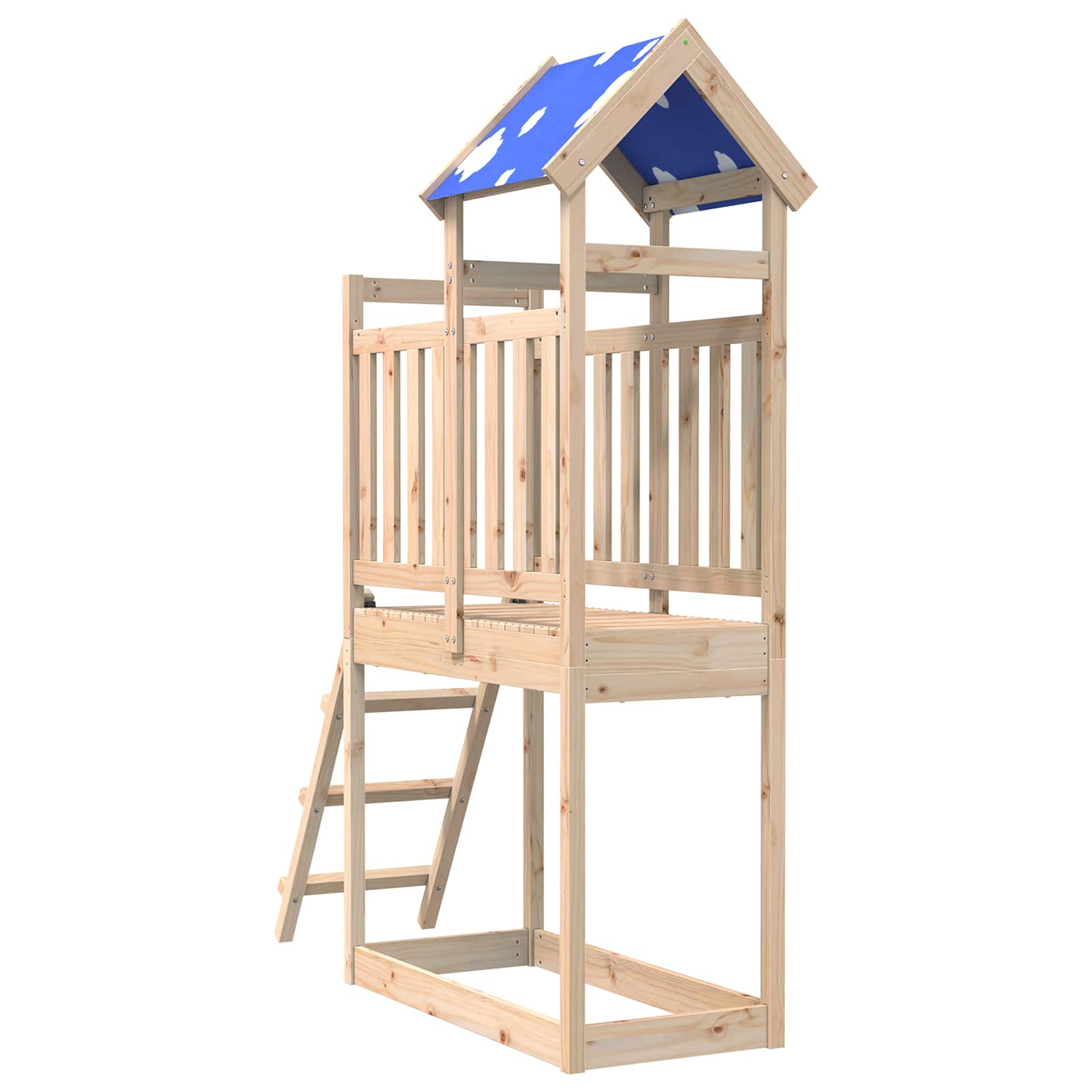 vidaXL Wieża zabaw Brązowy 52,5 x 110,5 x 215 cm Lite drewno sosnowe
