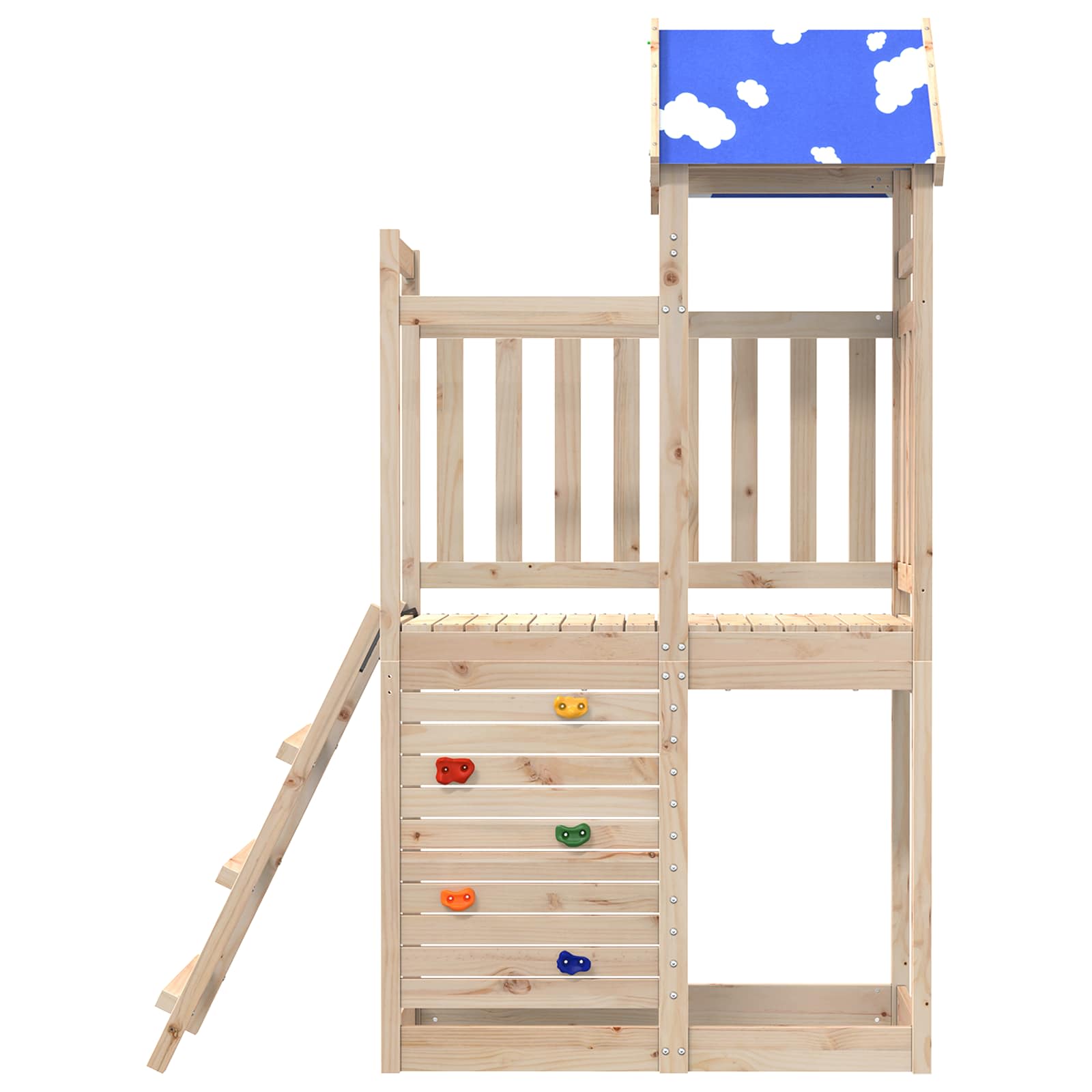 vidaXL Wieża zabaw Brązowy 110,5 x 52,5 x 215cm Lite drewno sosnowe