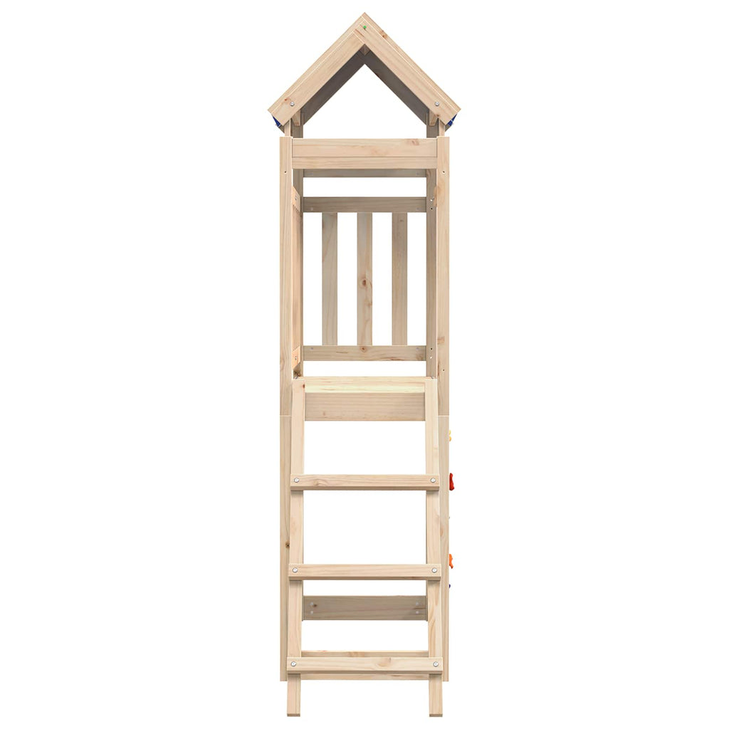 vidaXL Wieża zabaw Brązowy 110,5 x 52,5 x 215cm Lite drewno sosnowe
