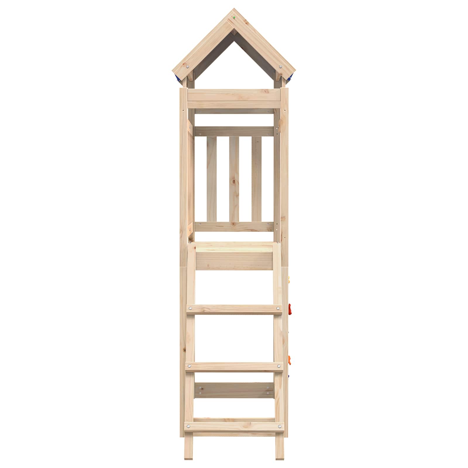vidaXL Wieża zabaw Brązowy 110,5 x 52,5 x 215cm Lite drewno sosnowe