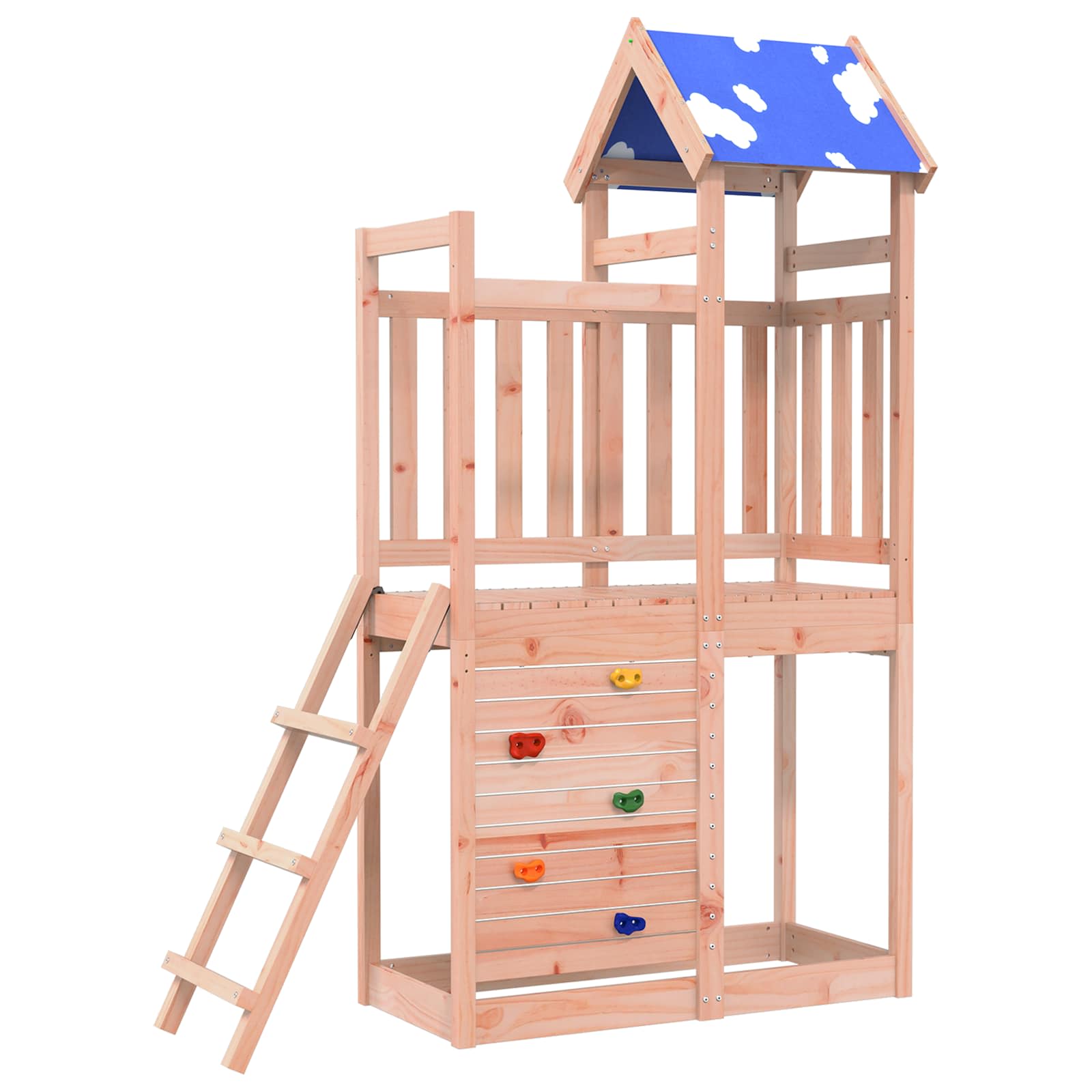 vidaXL Wieża zabaw Brązowy 110,5 x 52,5 x 215cm Drewno Douglas lite